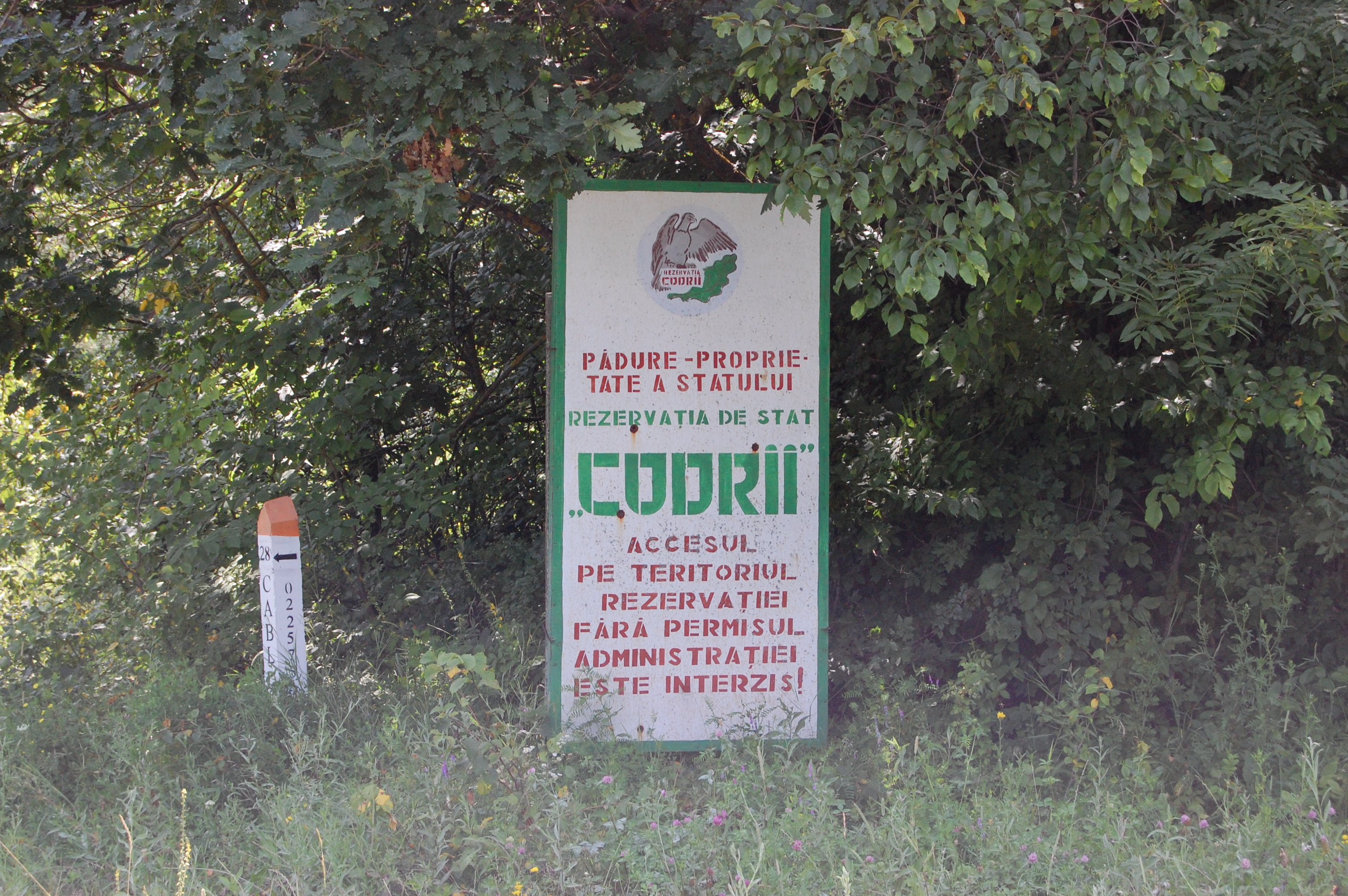 MD, District Straseni, Satul Lozova, Padure proprietatea statului, Rezervatia de stat Codrii, Accesul pe teritoriul rezervatiei fara permisul administratiei este interzis
