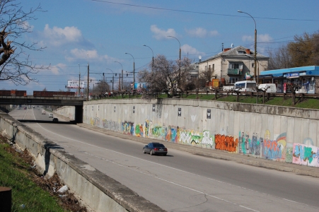 MD, Orasul Chisinau, Strada Hînceșeti, Podul de la Telecentru, Vedere de Sus
