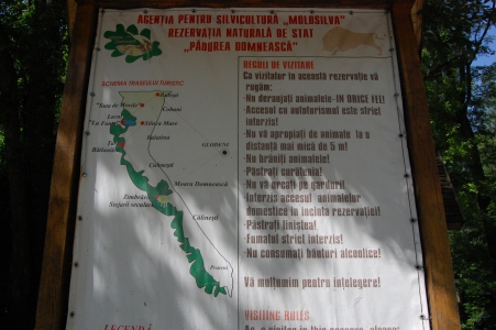 MD, Raionul Glodeni, Satul Moara Domnească, Rezervatia Naturala Padurea Domneasca - Schema traseului turistic