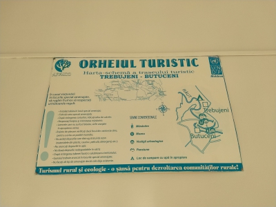 MD, Raionul Orhei, Satul Trebujeni, Harta - schema a traseului turistic Trebujeni - Butuceni