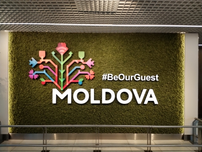 MD, Orasul Chişinău, Moldova logo în Aeroport