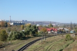 Vedere de pe podul Mihai Viteazul spre Uzina de Tractoare Tracom, Cale ferată