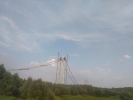 Podul suspendat în construcție de la Brăila