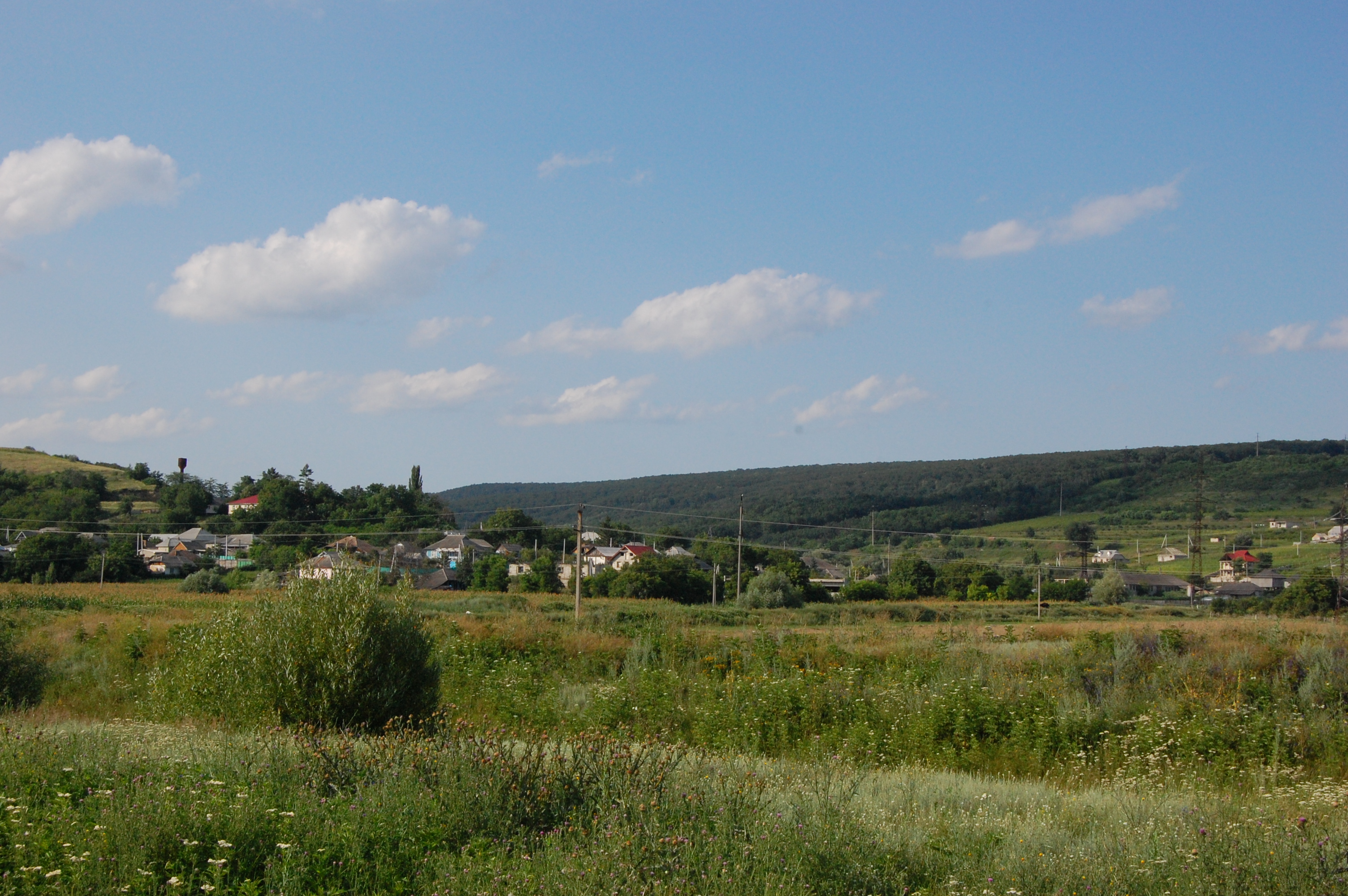 MD, District Hincesti, Satul Bobeica, Vedere spre sat de pe drumul republican R44