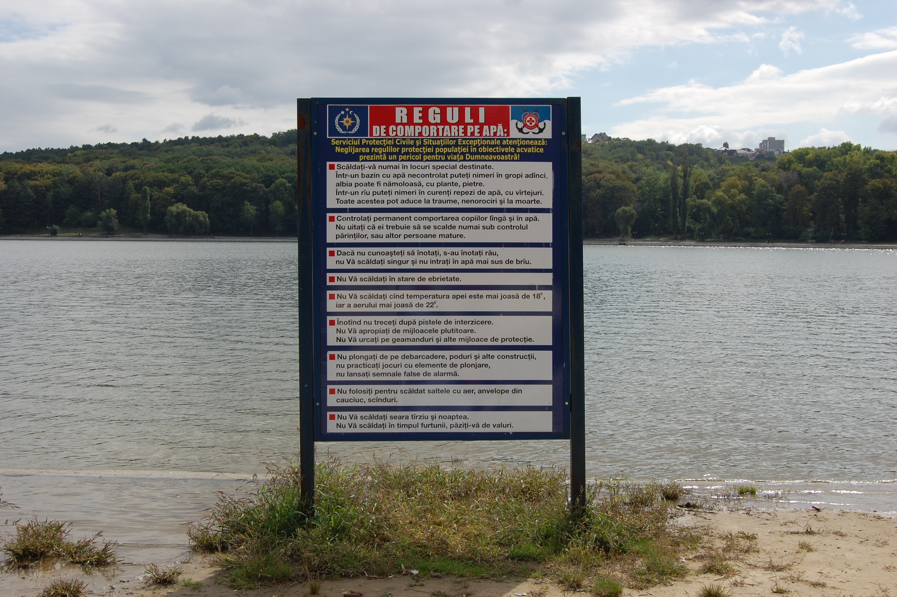 MD, Orasul Chisinau, Lacul Valea Morilor, Reguli de comportare in apa