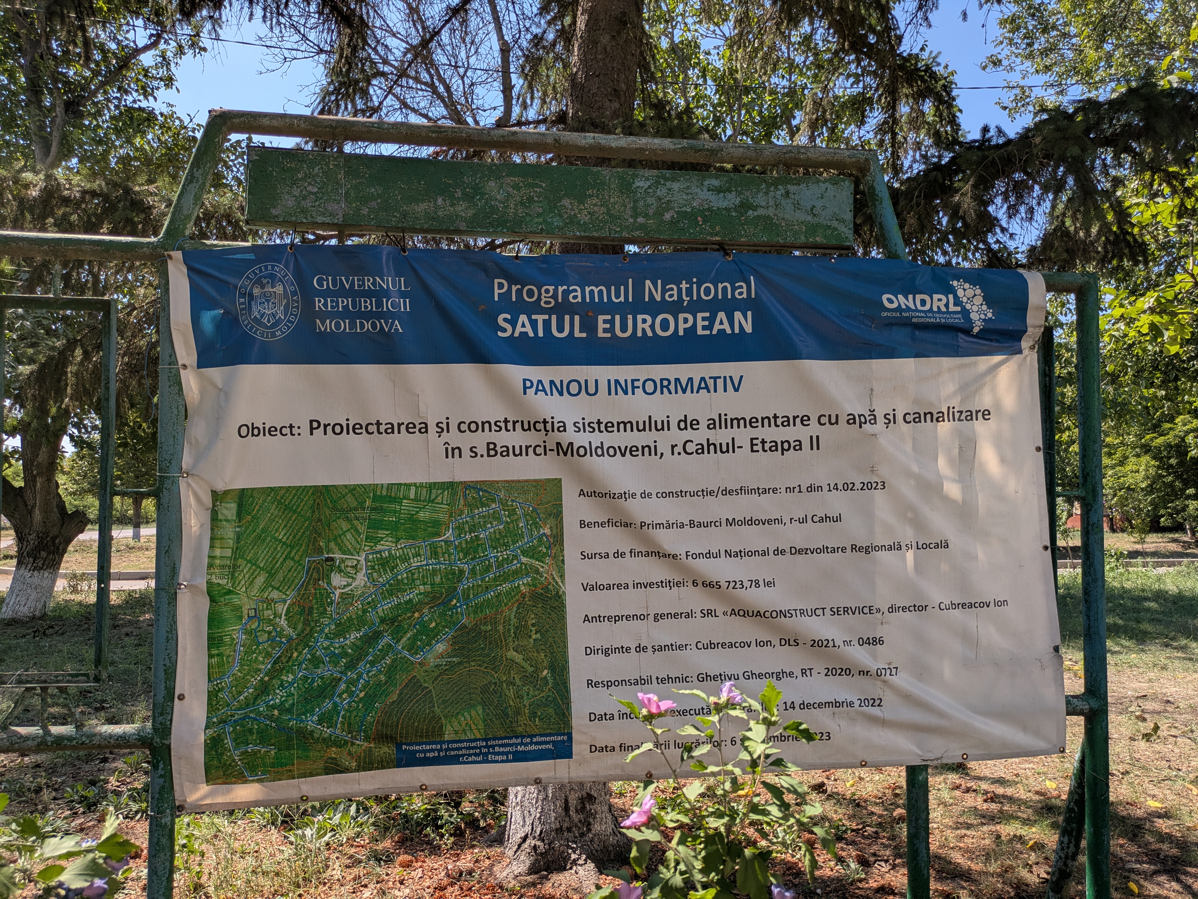 MD, Raionul Cahul, Satul Baurci-Moldoveni, Proiectarea si Constructia sistemului de alimentare cu apa si canalizare