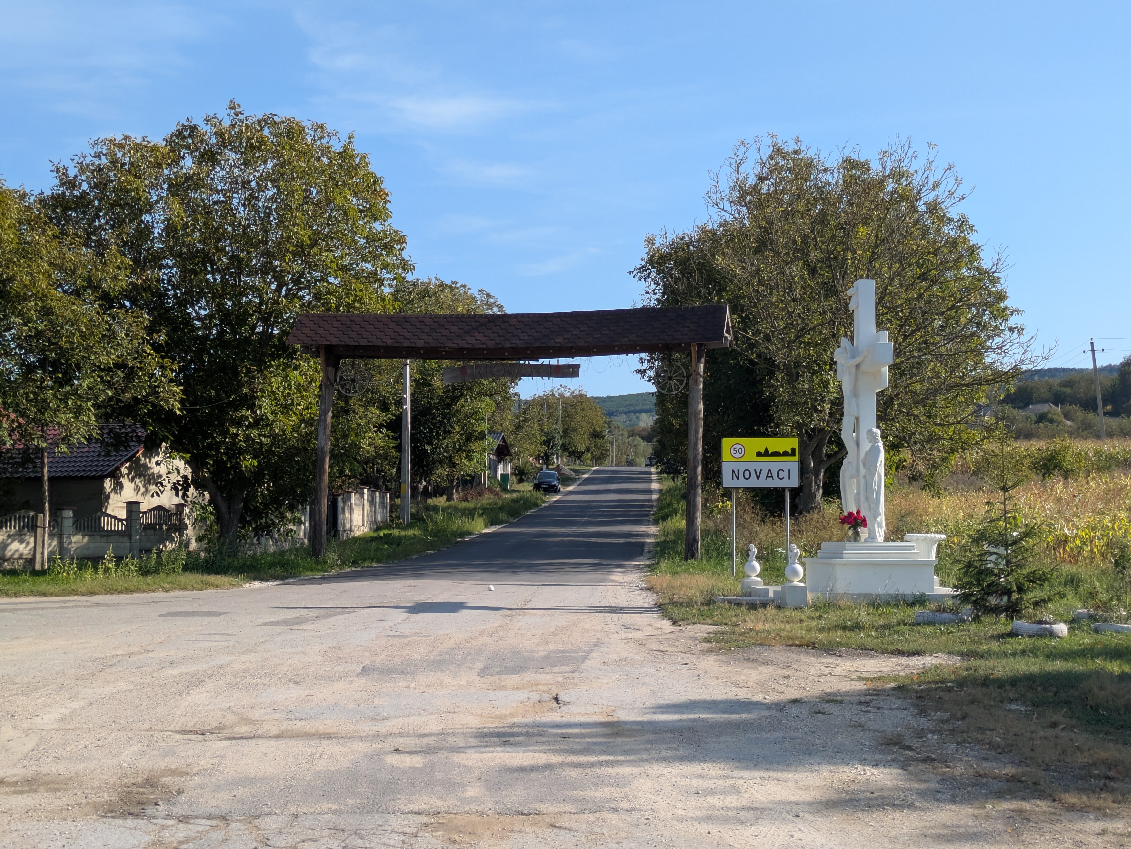 MD, District Calarasi, Satul Novaci, Intrarea in satul Novaci