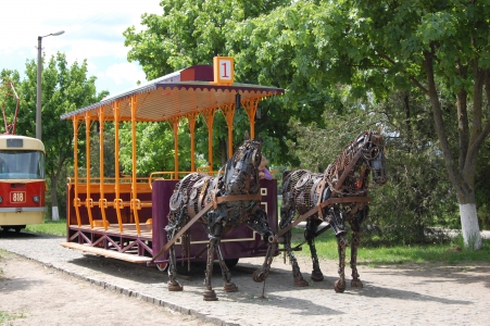 MD, Orasul Chişinău, Tramvai tras de cai din parcul UTM