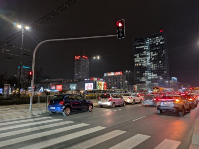 PL, Varșovia in noapte 