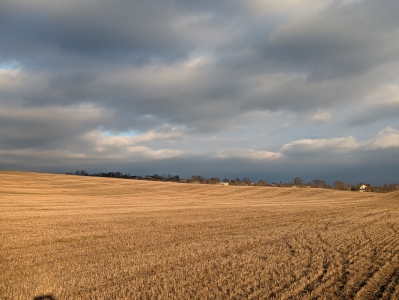 MD, Municipiul Chişinău, Satul Revaca, Câmp nearat, vedere spre satul Revaca 