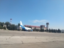 Vedere spre turnul de comanda si control al Airoportului din Chisinau