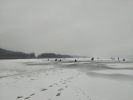 Pescari pe gheață la lacul Ghidighici